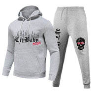Damen Sportliches Hoodie und Jogginghose Set mit kreativem Aufdruck WW