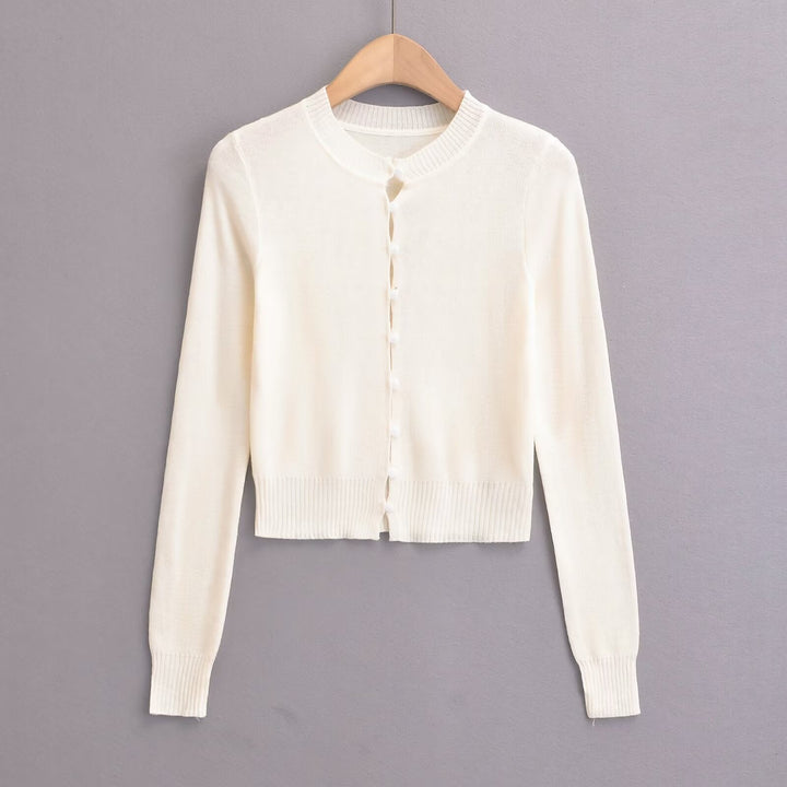 Damen Strickjacke mit modischem Rundhalsausschnitt und eleganter Knopfleiste W&W Mode