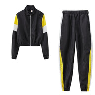 Damen Sportliches Trackset mit colorblock Design und elastischem Bund WW