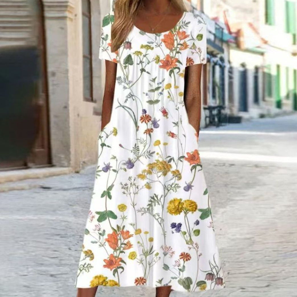 Damen Sommerkleid mit botanischem Muster WW