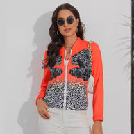 Damen sportliche Bomberjacke mit tierischem Print WW