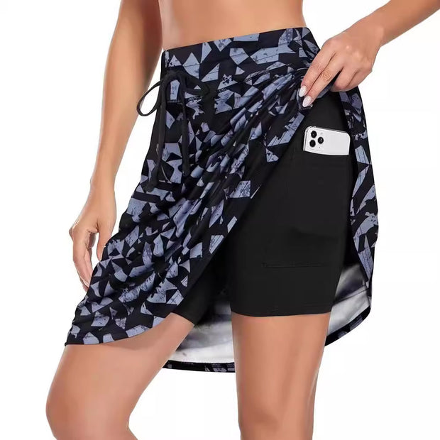 Damen Sportlicher Rock mit integrierten Shorts und praktischer Smartphone-Tasche WW