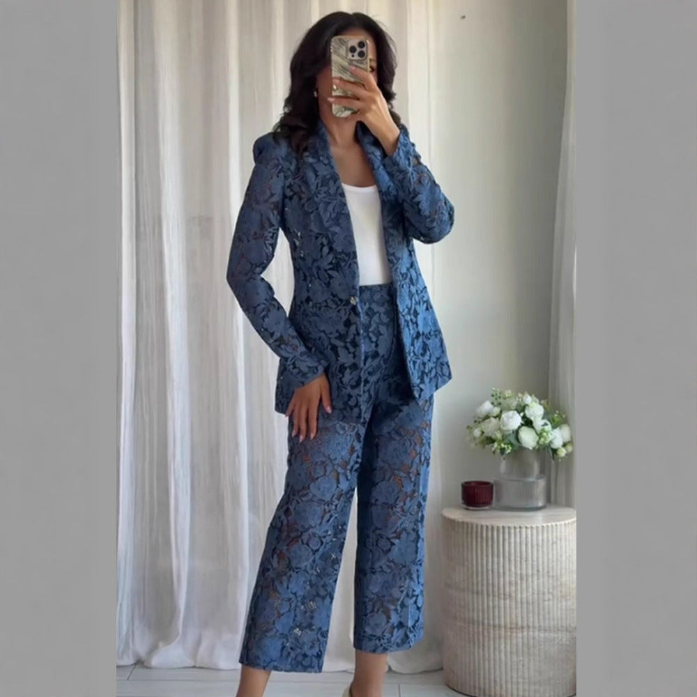 Damen Spitzenanzug Set WW