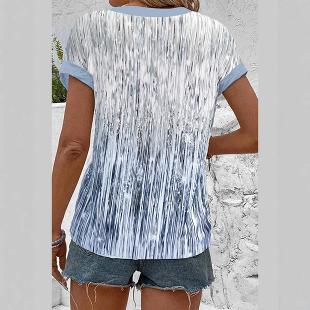 Damen lässige Bluse mit modernen Streifen und Knopfdetails WW