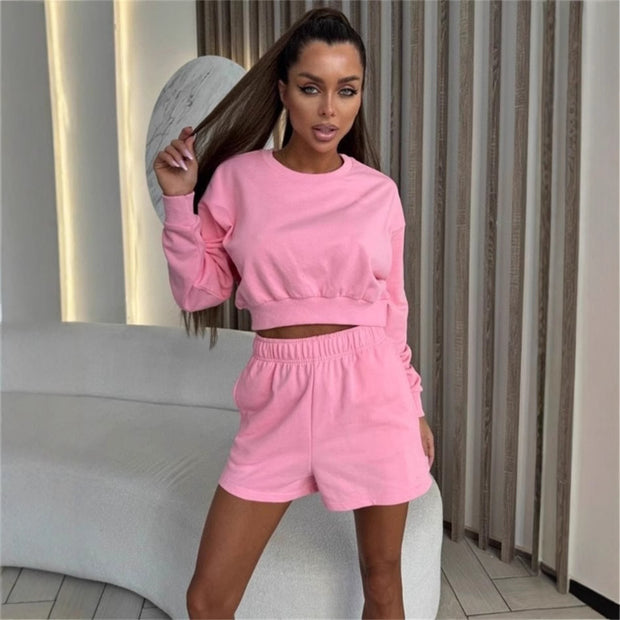 Damen Sportives Set mit gekürzten Ärmel WW