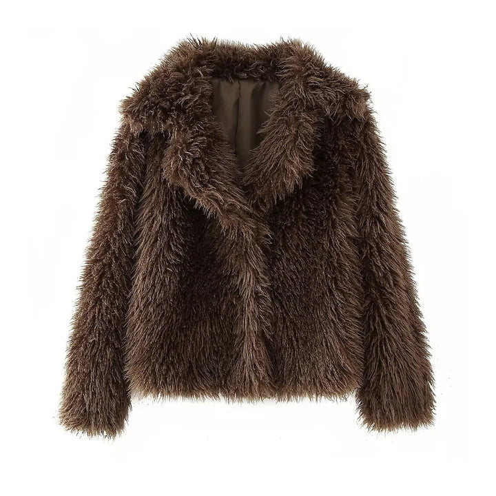Damen Kuschelige Fleecejacke mit großzügigem Kragen und weichem Innenfutter W&W Mode