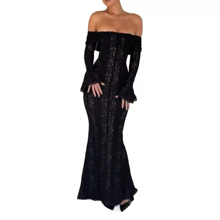 W&W Mode | Ausgestellter Ärmellanger Bodycon-Waist Dress