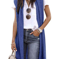Damen offene Strickjacke mit lässigem Schnitt und langen Seitenpartien WW