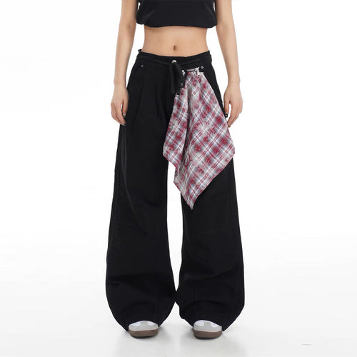 Damen Baggy Denim-Hose mit praktischem Tuch-Detail WW