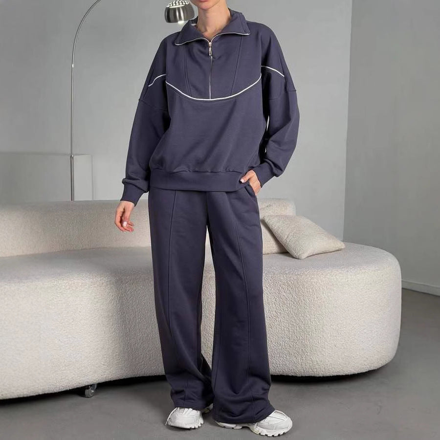 Damen Fleece Trainingsanzug mit Reißverschluss WW