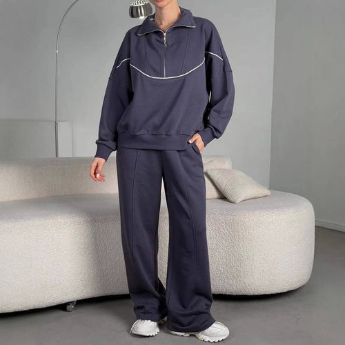 Damen Fleece Trainingsanzug mit Reißverschluss WW