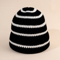 Damen Beanie-Mütze mit gestreiftem Design und weichem Innenfutter WW