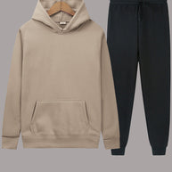 Damen sportliches Hoodie- und Jogginghosen-Set mit elastischem Bund und praktischen Taschen WW