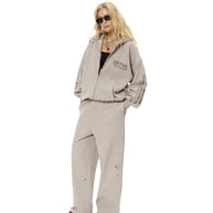 Damen Sportliches Freizeitanzugset mit Kapuzenpullover und bequemen Jogginghosen WW