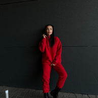 Damen sportliches Fleece-Set mit hohem Kragen und praktischen Reißverschlusselementen WW