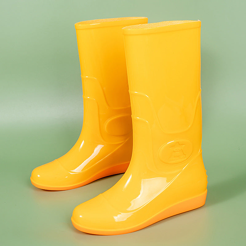 Damen wasserdichte Gummistiefel mit rutschfester Profilsohle und warmem Innenfutter WW