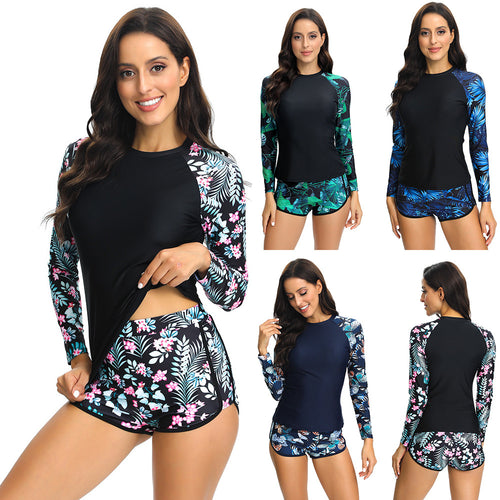 WW | Damen Surfanzug mit langem Arm und modischem floralem Design