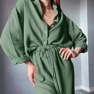 Damen Relaxed Fit Strukturierter Koordinierter Satz WW