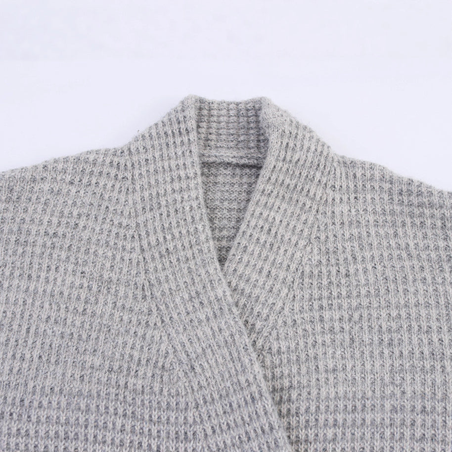 Damen Strickjacke mit doppelter Knopfleiste und hoher Kragen WW