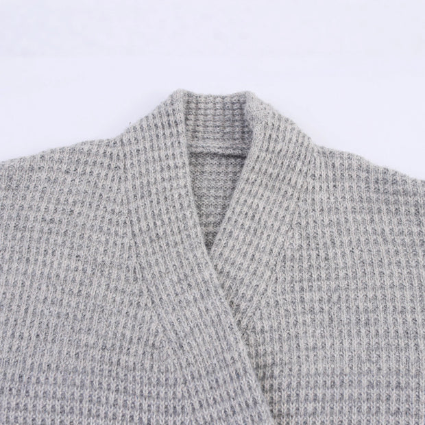 Damen Strickjacke mit doppelter Knopfleiste und hoher Kragen WW