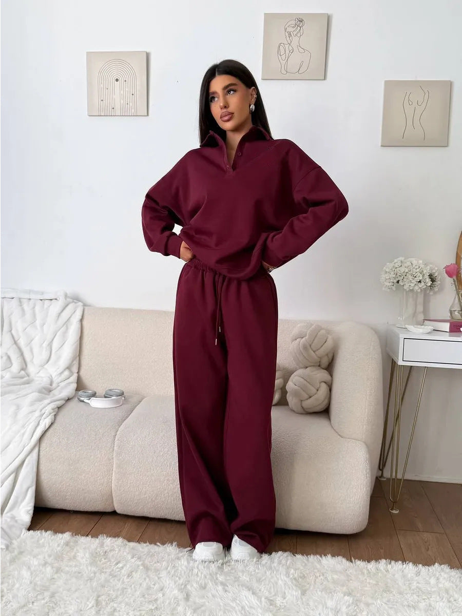 Damen Sportlicher Pullover mit weiten Hosen WW