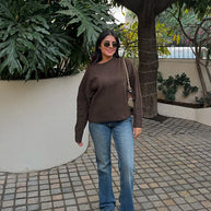 Damen Bequemer Oversized Crewneck Pullover WW