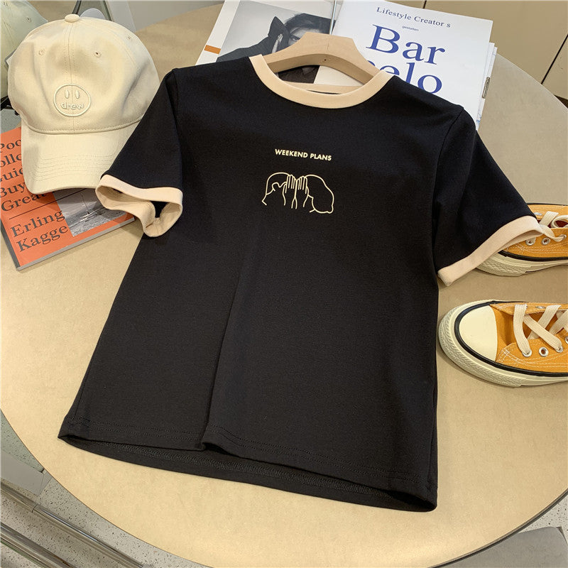 Damen Casual Graphic T-Shirt mit Wochenende Pläne Design WW
