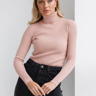 Damen Rollkragenpullover mit geripptem Design und lässigem Schnitt WW