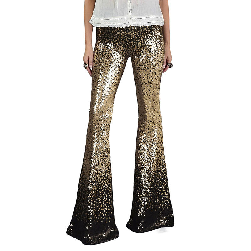 Damen Glitzernde Schlaghose mit funkelnden Pailletten WW