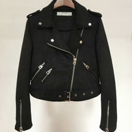 Damen Bikerjacke aus hochwertigem Wildlederimitat mit asymmetrischem Reißverschluss WW