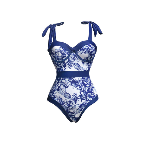 Damen Badeanzug-Set mit elegantem Oberteil und passendem Pareo WW
