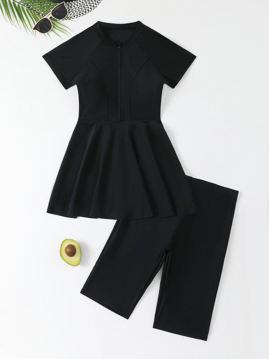 Damen Schwimmanzug mit Rock und praktischem Reißverschluss WW