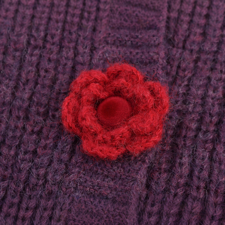 Damen Strickjacke mit dekorativen Blumenknöpfen WW