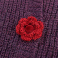 Damen Strickjacke mit dekorativen Blumenknöpfen WW