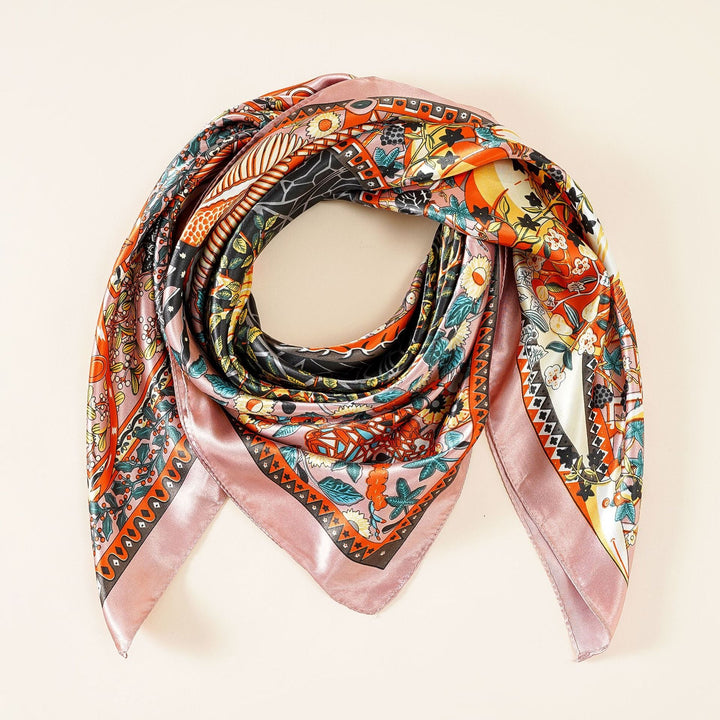 Damen luxuriöser Seidenschal mit kunstvollem floralen Design und schimmerndem Glanz W&W Mode