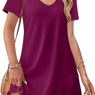 Damen Kurzarm Freizeitkleid WW