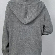 WW Kapuzen einreihiger Kordelzug Strickcardigan