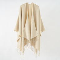 Damen modischer Fransen-Poncho aus weichem Material mit luxuriösem Fall WW