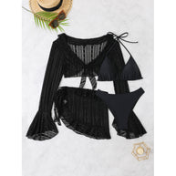 Damen Badeanzug-Set mit Spitzenoberteil und Rüschen von WW