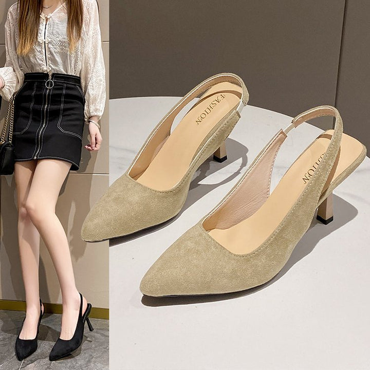 Damen Slingback-Pumps mit elegantem spitzem Zehenbereich und komfortablem Blockabsatz W&W Mode