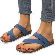 Damen Zehentrenner mit komfortablem Fußbett und modernem Kork-Design W&W