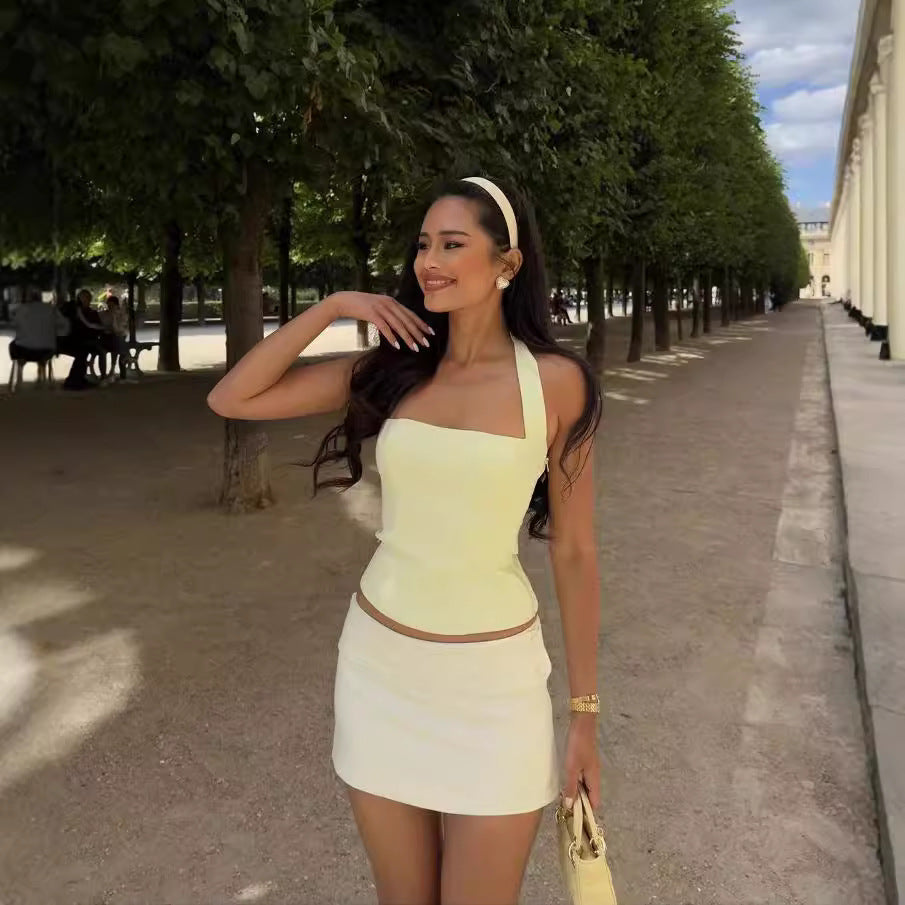 Damen Stilvolles Neckholder-Top mit figurbetontem Schnitt und elegantem Design WW