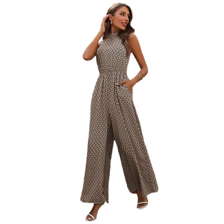 Damen-Jumpsuit mit tailliertem Schnitt und modischem Muster