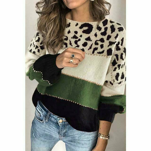 WW | Patchwork-Pullover Mit Leoparden-Print