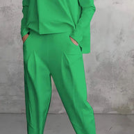 Damen bequeme Freizeitanzug mit weitem Schnitt und seitlichen Taschen WW