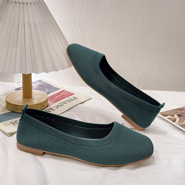 Damen Bequeme Slip-On Ballerinas mit atmungsaktiver Obermaterialstruktur W&W
