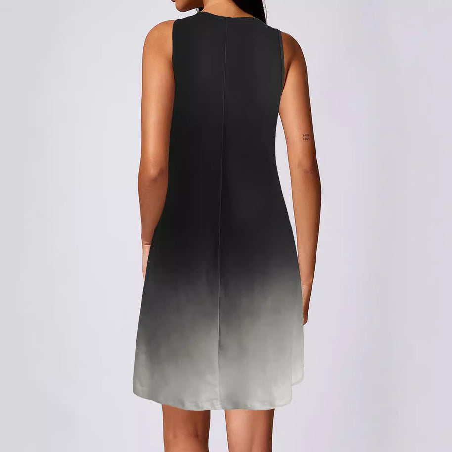 Damen Sommerliches V-Ausschnitt Kleid im modischen Ombre-Design WW