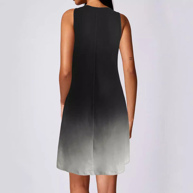 Damen Sommerliches V-Ausschnitt Kleid im modischen Ombre-Design WW