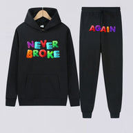 Damen Sportliches Hoodie- und Jogginghose-Set mit kreativer Schriftgestaltung WW