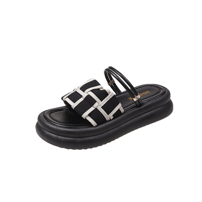 Damen Zwei-Band Gewebte Riemchensandalen WW